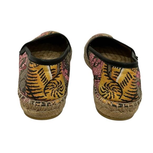 Gucci Bengal Tiger Floral Supreme Monogram Canvas Rare Espadrilles Size 7 1/2 - Picture 8 of 13